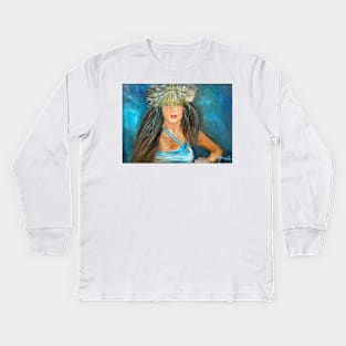 Merrie Monarch Hula Girl 13 Kids Long Sleeve T-Shirt